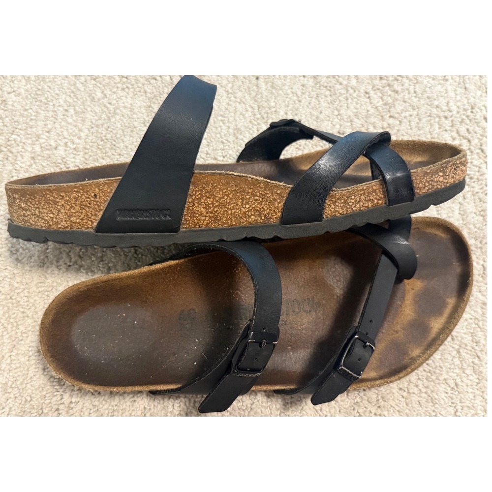 Birkenstock Mayari Women's Black Size 40 Pre-Owned Worn Vintage Vibes - Picture 2 of 7